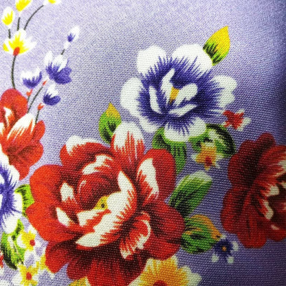 【花布先生】台灣花布絲巾禮盒 - 灰藍紫