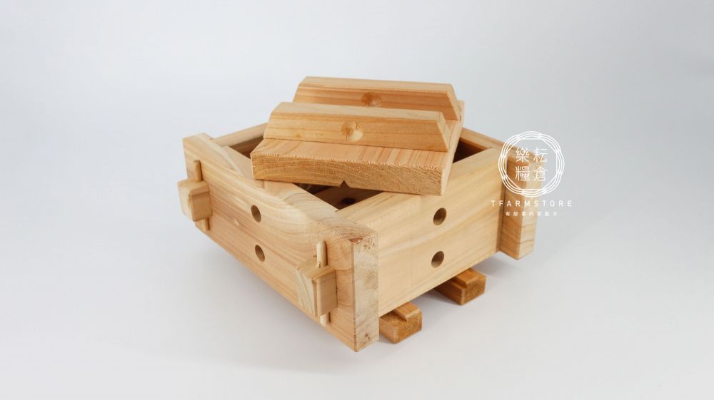 福霖食品 樂耘糧倉 豆腐模具/日本檜木/手工/無釘/嵌入 /古早模 /4格