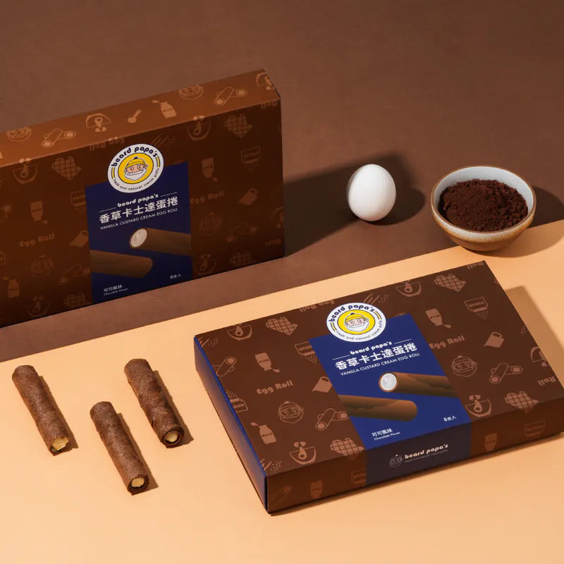 Bread PaPa‘s 香草卡士達夾心蛋捲 (可可)2盒特價組 (144g*2盒)