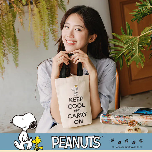 SNOOPY x Kiiwi O! 聯名款．厚磅帆布隨手袋 原色(1入)
