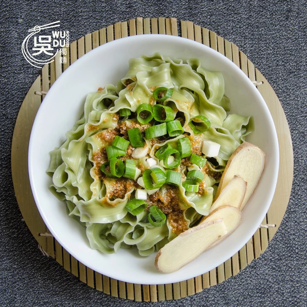 吳獨麵 (純素)蘆薈藍藻麵+麻油薑香醬-3包入(含醬)