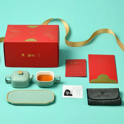 故宮宮廷文化 | 四合如意茶具 一壺一杯 便攜茶杯