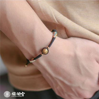 【鎮瀾宮 x 天后】五色守護平安繩 黑曜石 水晶 金剛結 開運手繩 五色線 平安手繩 平安手鍊