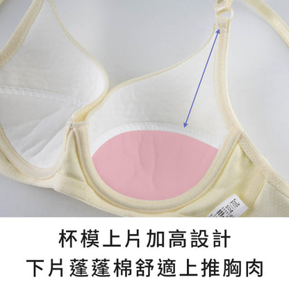 YURUBRA 彩虹棉花糖。素面透氣軟鋼圈少女內衣 A.B.C罩
