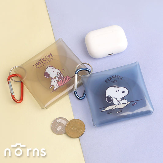 Norns Peanuts史努比PVC扣式零錢包 Norns Original Design airpods耳機收納包 小吊飾 多功能隨身收納包(1入)