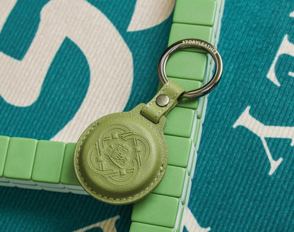 大甲鎮瀾宮 馬卡龍招財鑰匙圈 之 『紅中發』Style 50088-A177 小牛皮素紋抹茶綠A177