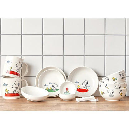 【美國康寧 CORELLE】SNOOPY HOME 14件式陶瓷餐具禮盒 （原裝進口）