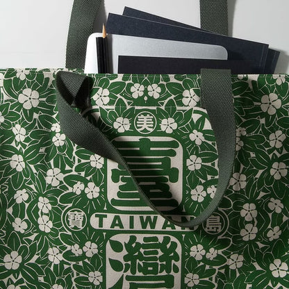 美麗寶島台灣滿花提袋 / 綠