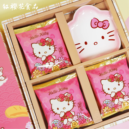 紅櫻花【三麗鷗授權】Hello Kitty 花滿禮盒 - 贈Hello Kitty限量花花造型瓷盤