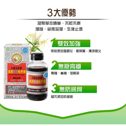【京都念慈菴】清潤無糖枇杷膏瓶裝198g X1盒 (含金銀花)