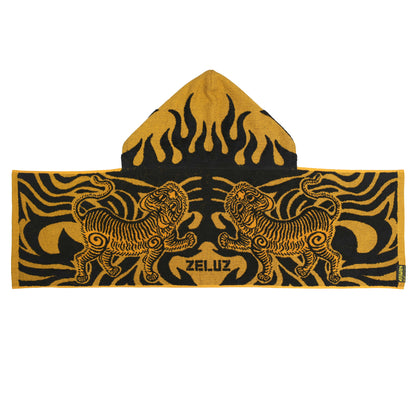 【ZELUZ ╳ 國立臺灣博物館】藍地黃虎旗-涼感披風帽巾