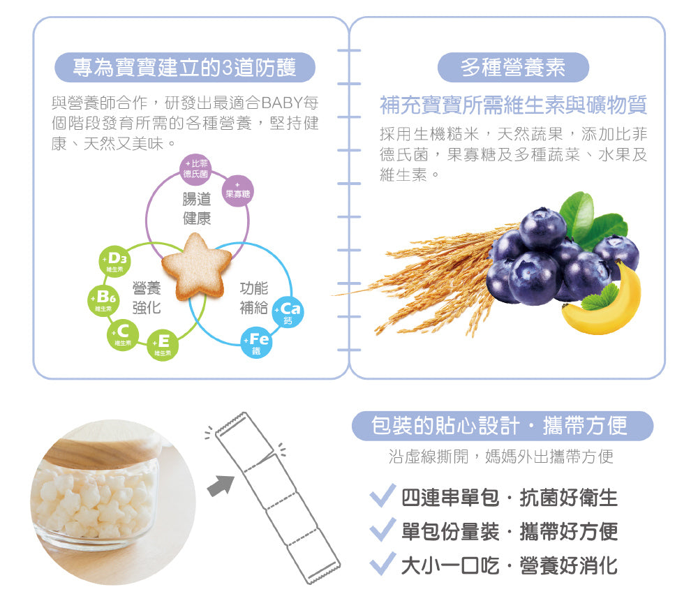 米大師 Master Mi - 小星泡芙-藍莓香蕉口味(8g)