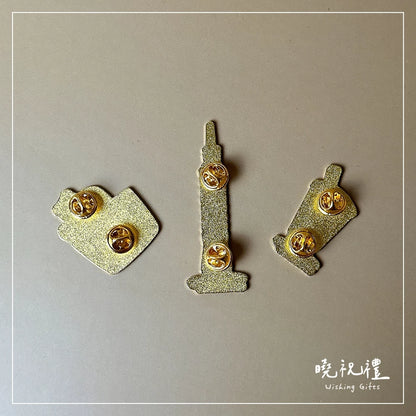 曉祝禮 【送給外國朋友】臺灣 台灣 珍奶 金屬徽章 紀念品 珍珠奶茶 徽章 伴手禮 別針 胸針 現貨 禮物(1入)