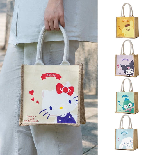 Hello Kitty x Kiiwi O! 聯名款．萌萌大臉系列雙面棉麻手提袋