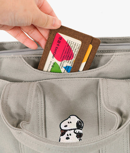 SNOOPY x Kiiwi O! 聯名款．帆布刺繡兩用包 黑(1入)