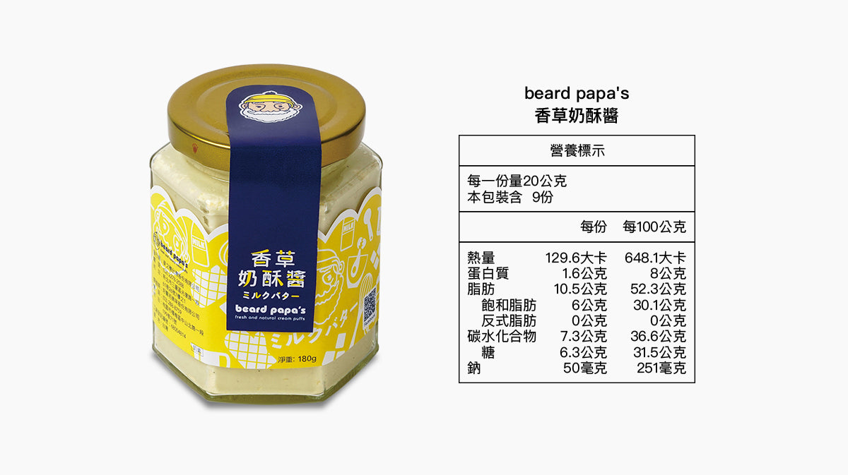 Bread PaPa‘s【抹醬神器】 Beard PaPa's 香草奶酥醬