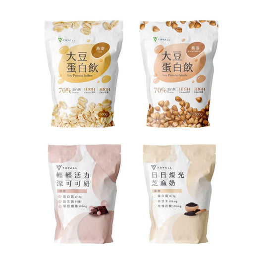 TRYALL 植物蛋白 500g/袋 口味任選 植物 乳清 蛋白 大豆 健身 蛋白飲