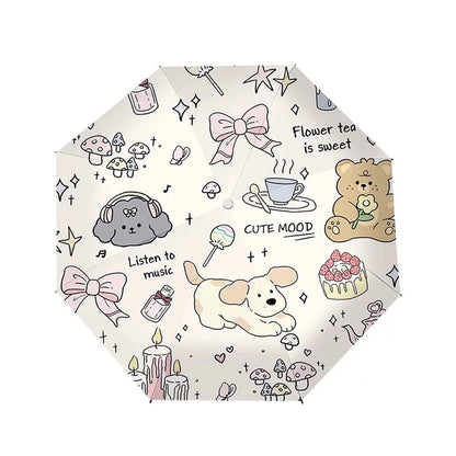 🌟CUBESTORE🌟 下午茶派對 抗UV 黑膠傘 雨傘(1個)