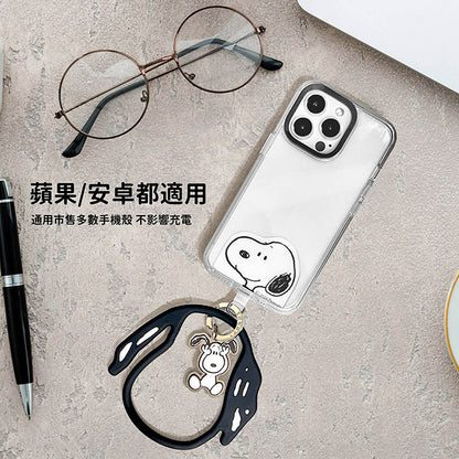 【SNOOPY史努比】iPhone/Android通用款 手機夾片造型矽膠環/掛環(1入)