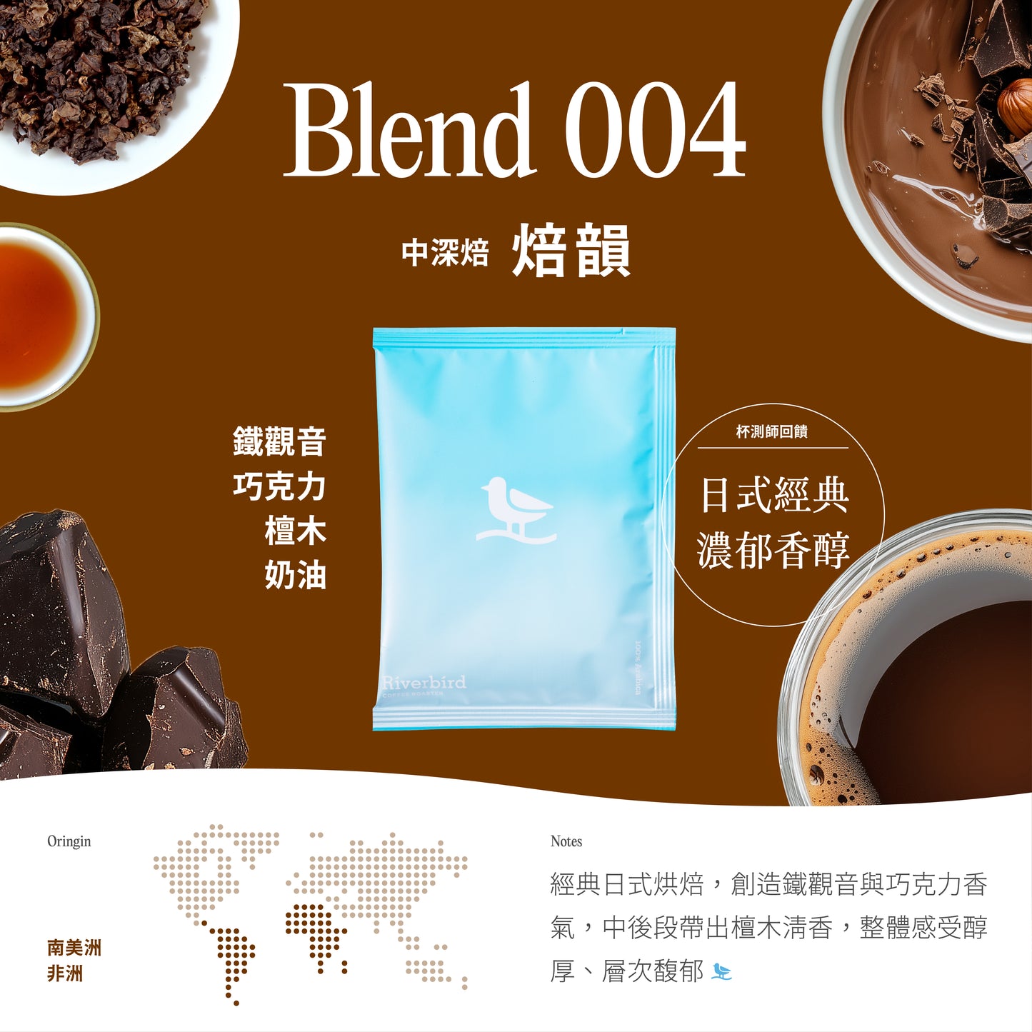 江鳥咖啡 【Riverbird Blend】《30入掛耳》001/004 中/中深焙