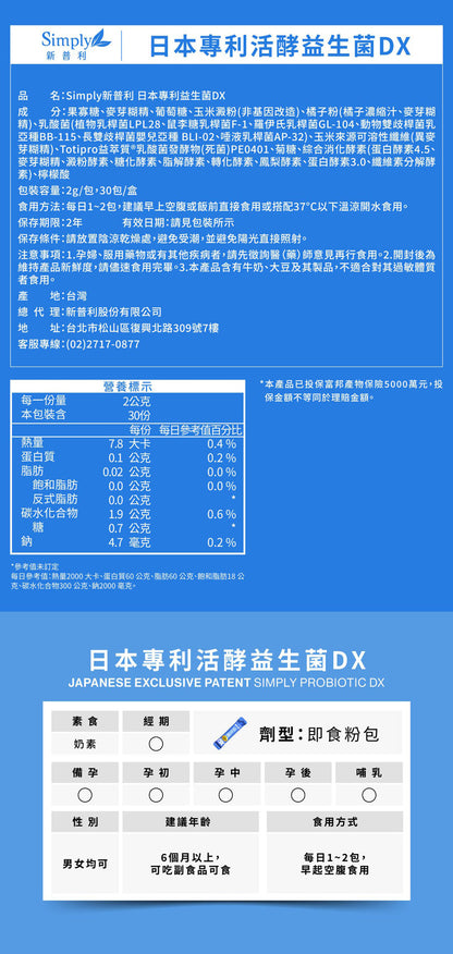 💰檔期促銷~買一送一(03.02.25)💰 纖維順暢組【Simply新普利】野菜多多酵素粉+日本專利益生菌DX(2+2組) 楊丞琳代言益生菌 300億活酵益生菌 孕婦兒童可食(2+2組、共4盒)