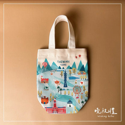 曉祝禮 【送給外國朋友】台灣 紀念品 臺灣 伴手禮 禮品 禮物 觀光禮品 杯袋 飲料杯袋 冰壩杯袋 保溫杯袋 水壺袋(1入)