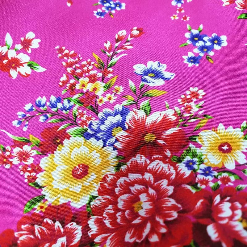【花布先生】台灣花布絲巾禮盒 - 水藍桃