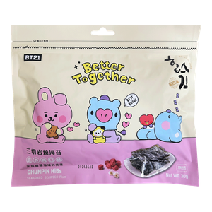 💰檔期促銷~ 本週優惠(05.03.25-05.13.25)💰BT21三切岩燒海苔-戀之梅口味(30g*包、共2包)